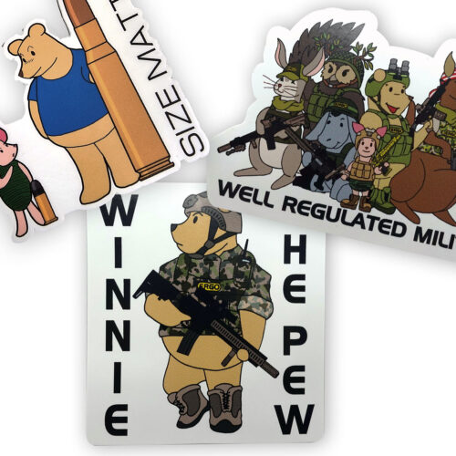 All three styles of Winnie the Pew stickers